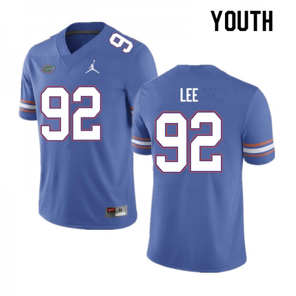 Youth #92 Jalen Lee Florida Gators College Football Jerseys Blue